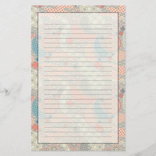 Muster der japanischen Art. Illustration Briefpapier (Vorderseite)