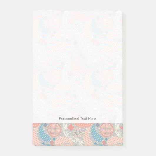 Muster der japanischen Art. Illustration Post-it Klebezettel (Vorderseite)