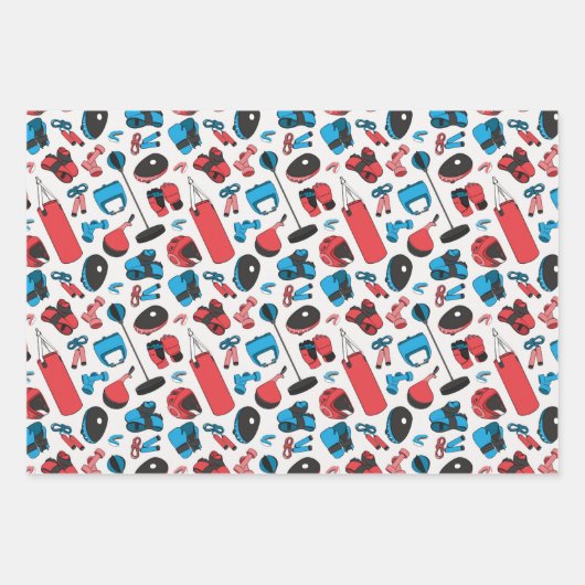 Muster der Kampfkunst (blau und rot) Geschenkpapier Set (Vorderseite 2)