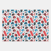Muster der Kampfkunst (blau und rot) Geschenkpapier Set (Vorderseite)