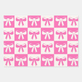 Muster der karierten Coquette Girly Pink Bows Geschenkpapier Set (Vorderseite 3)