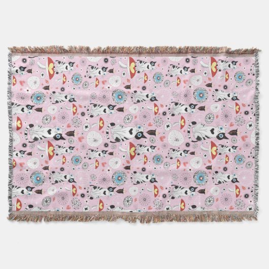Muster der Katzen und der Blumen Decke (Vorderseite)