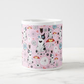 Muster der Katzen und der Blumen Jumbo-Tasse (Vorderseite)