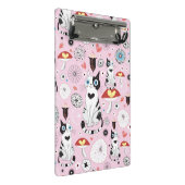 Muster der Katzen und der Blumen Mini Klemmbrett (Schrägansicht)