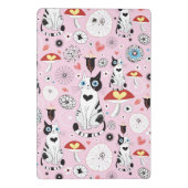 Muster der Katzen und der Blumen Mini Klemmbrett (Rückseite)