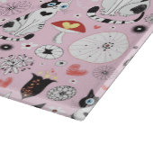 Muster der Katzen und der Blumen Schneidebrett (Ecke)