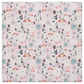 Muster der Katzen und der Blumen Stoff (Muster)