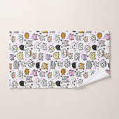Muster der Katzenfackeln Badhandtuch Set (Handtuch)
