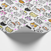 Muster der Katzenfackeln Geschenkpapier (Ecke)