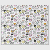 Muster der Katzenfackeln Geschenkpapier (Flach)