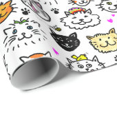 Muster der Katzenfackeln Geschenkpapier (Rolleneckpunkt)