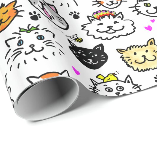 Muster der Katzenfackeln Geschenkpapier (Rolleneckpunkt)