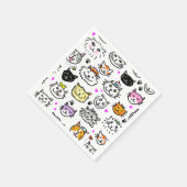 Muster der Katzenfackeln Serviette (Ecke)