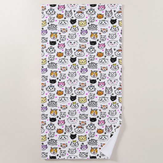 Muster der Katzenfackeln Strandtuch (Vorderseite)