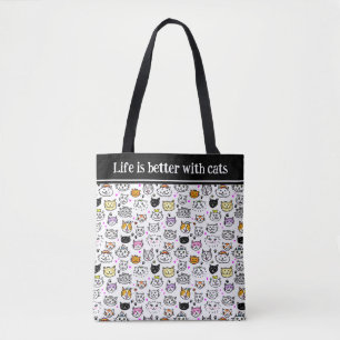 Muster der Katzenfackeln Tasche