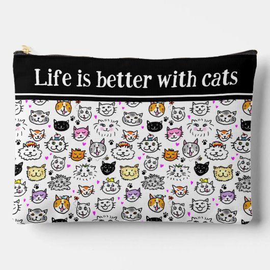 Muster der Katzenfackeln Zubehörtasche (Vorderseite)