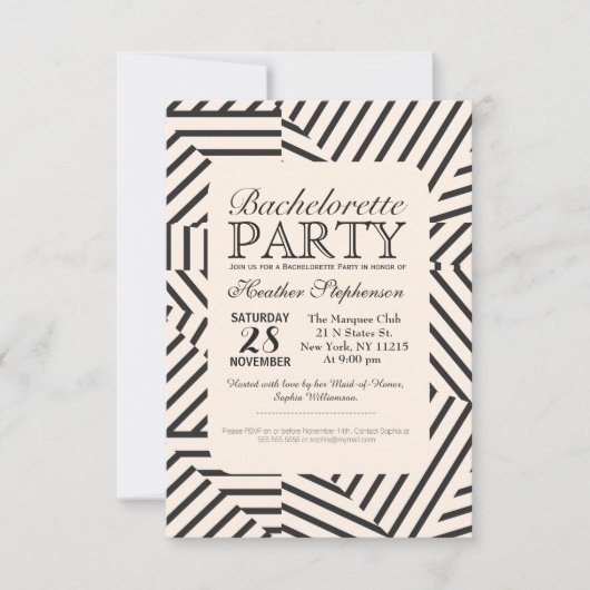 Muster der kleinsten linearen geometrischen Streif Einladung (Vorderseite)