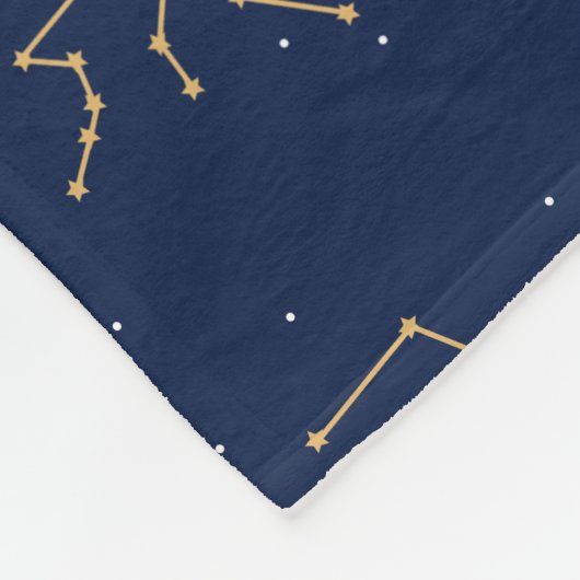 Muster der Konstellationen für Gold und Navy Fleecedecke (Ecke)