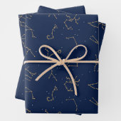 Muster der Konstellationen für Gold und Navy Geschenkpapier Set (Beispiel)