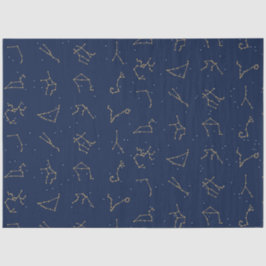 Muster der Konstellationen für Gold und Navy Seidenpapier