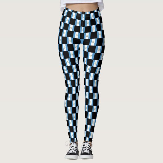 Muster der kontrollierten Flagge Guatemalas Leggings (Vorderseite)