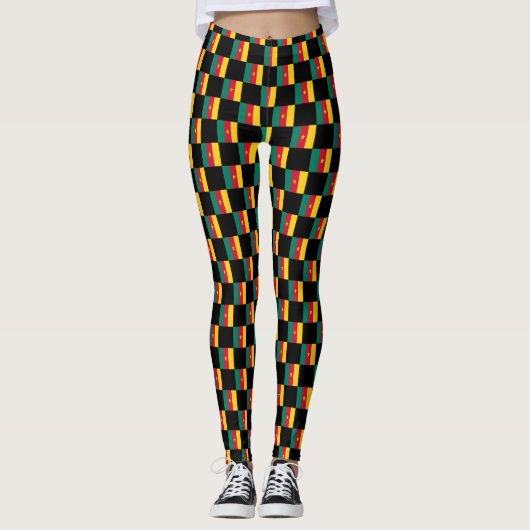Muster der kontrollierten Kamerun-Flagge Leggings (Vorderseite)