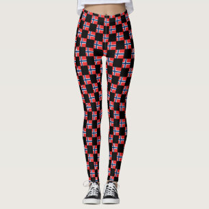 Muster der kontrollierten norwegischen Flagge Leggings