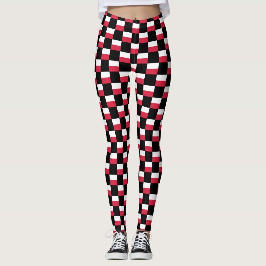 Muster der kontrollierten polnischen Flagge Leggings (Vorderseite)