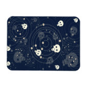 Muster der kosmischen Blauen Schädelkugel-Silhouet Magnet (Horizontal)
