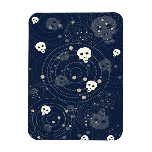 Muster der kosmischen Blauen Schädelkugel-Silhouet Magnet (Vertikal)