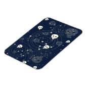 Muster der kosmischen Blauen Schädelkugel-Silhouet Magnet (Linke Seite)