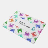 Muster der Krabben | addieren Ihren Text Fußmatte (Schrägansicht)