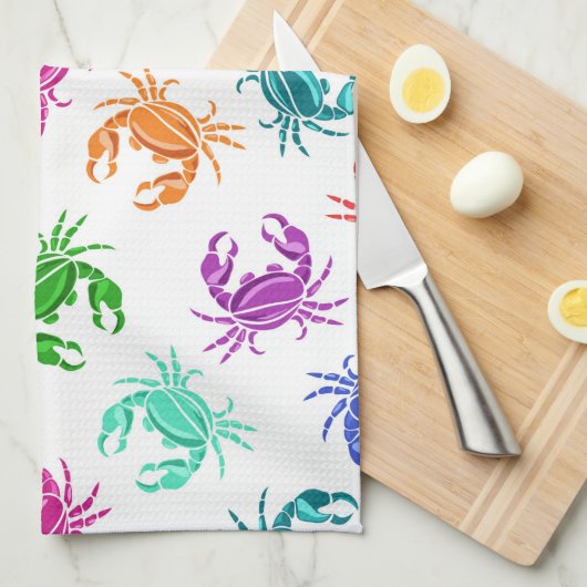 Muster der Krabben Handtuch (Viertel Falte)