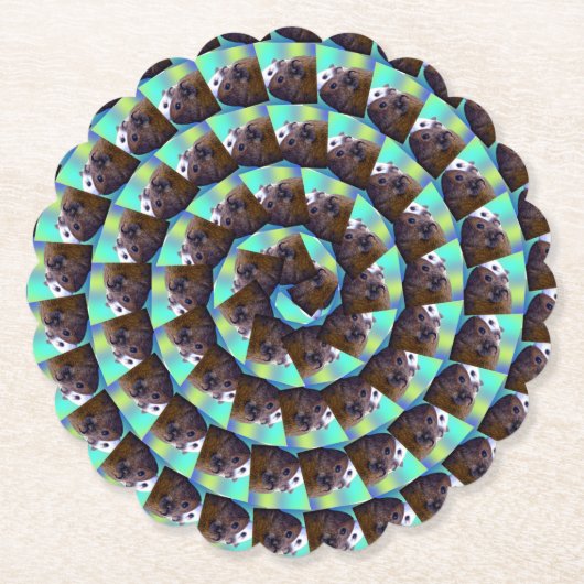 Muster der kreisbraunen und weißen Guinea, Untersetzer (Vorderseite)