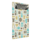 Muster der Küchen-Werkzeuge Mini Klemmbrett (Schrägansicht)