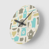 Muster der Küchen-Werkzeuge Runde Wanduhr (Winkel)