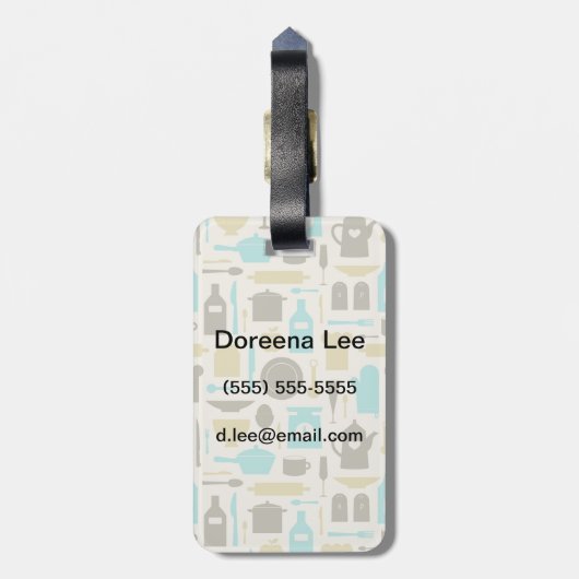 Muster der Küchengeräte Gepäckanhänger (Rückseite vertikal)