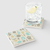 Muster der Küchengeräte Steinuntersetzer (Seitenansicht)