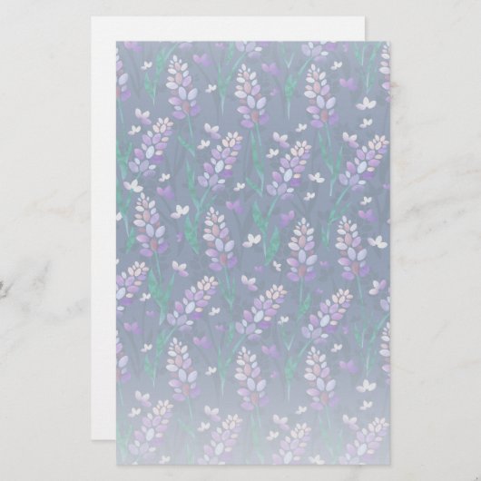 Muster der Lavendelfelder im Lila Briefpapier (Vorne/Hinten)