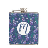 Muster der Lavendelfelder im Lila Flachmann (Vorderseite)