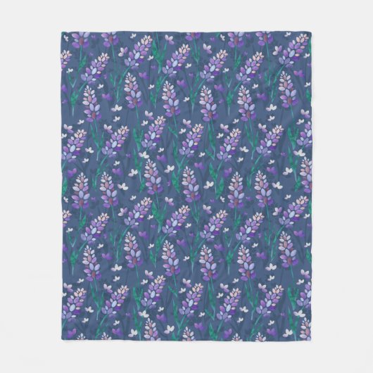 Muster der Lavendelfelder im Lila Fleecedecke (Vorderseite)