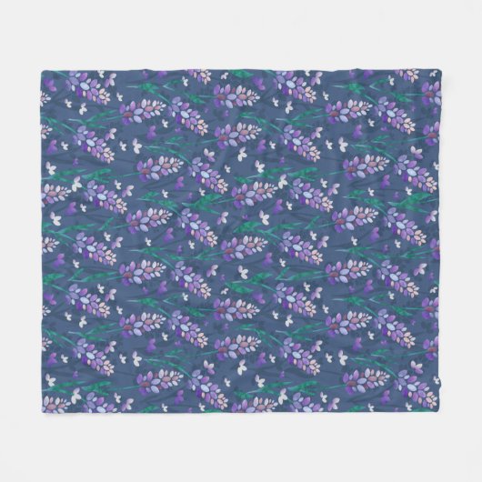Muster der Lavendelfelder im Lila Fleecedecke (Vorderseite (Horizontal))