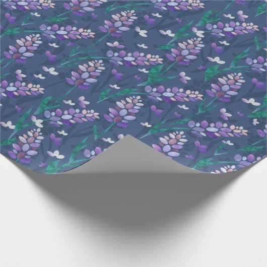 Muster der Lavendelfelder im Lila Geschenkpapier (Ecke)