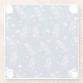 Muster der Lavendelfelder im Lila Glasuntersetzer (Rückseite)