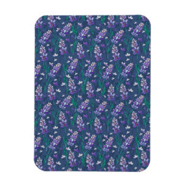 Muster der Lavendelfelder im Lila Magnet