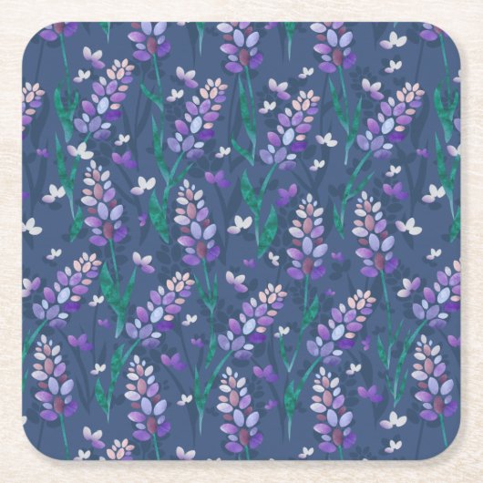 Muster der Lavendelfelder im Lila Rechteckiger Pappuntersetzer (Vorderseite)