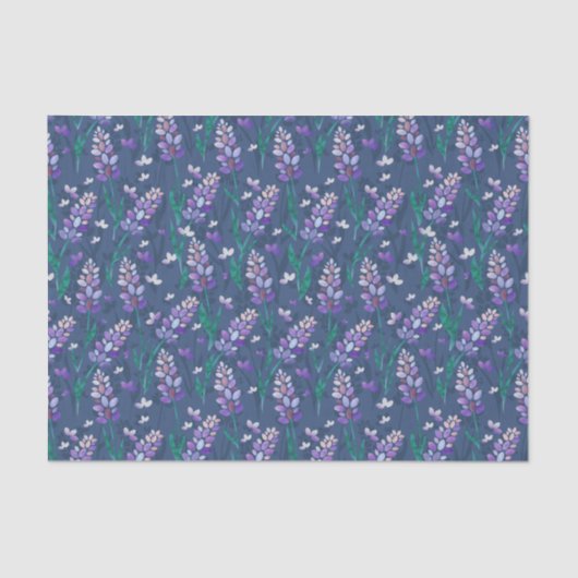 Muster der Lavendelfelder im Lila Seidenpapier (Vorderseite)