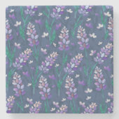Muster der Lavendelfelder im Lila Steinuntersetzer (Vorderseite)