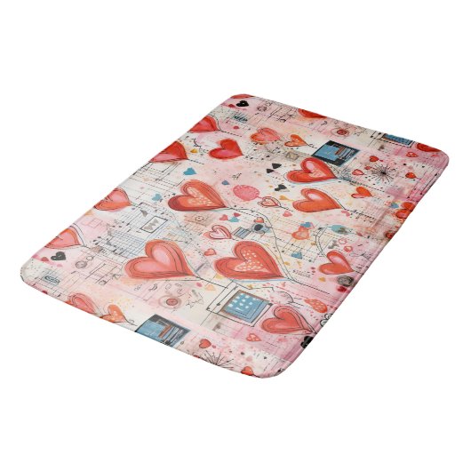 Muster der Liebe Badematte (Schrägansicht)