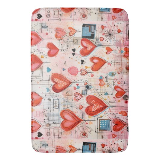 Muster der Liebe Badematte (Vorderseite Vertikal)